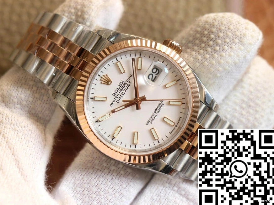 Datejust Rose Rolex Dial M126231-0017 White EW Factory Gold 0228